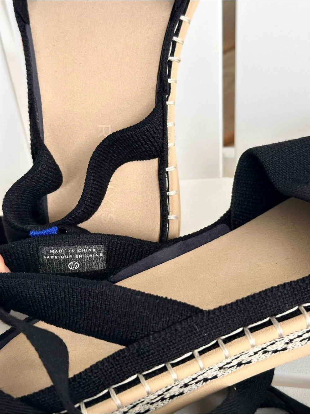 Rothy's Black Espadrille Lace-Up Flats
